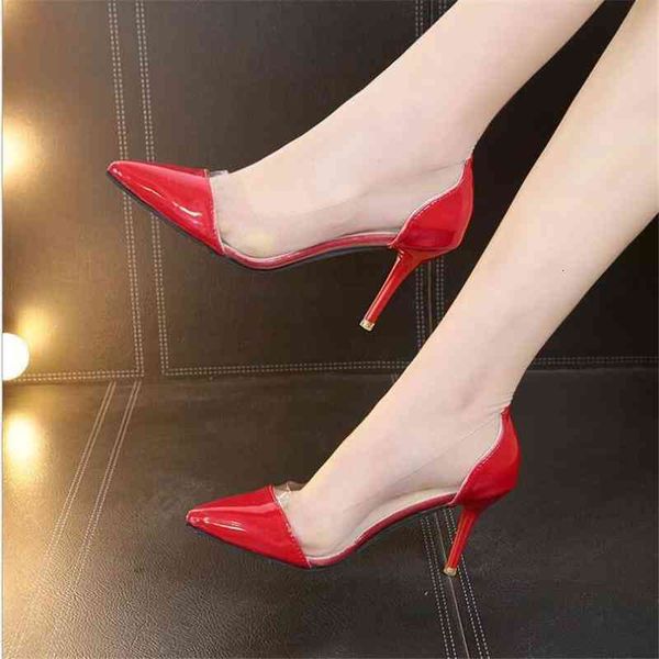 brand dress shoes women pumps clear pvc high heels sandals point toes stilettos nightclub work woman plus size, Black 
brand dress shoes women pumps clear pvc high heels sandals point toes stilettos nightclub work woman plus size, Black
