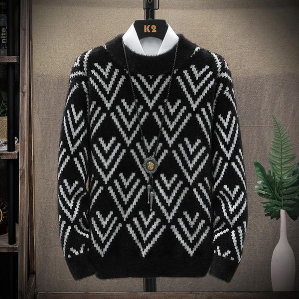 men's sweaters multi rhombus pullover men half collar long sleeve slim casual fashion male sweater, White;black
men's sweaters multi rhombus pullover men half collar long sleeve slim casual fashion male sweater, White;black