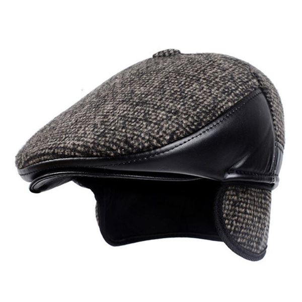 new winter style men's hat woolen felt leather thick warm berets with earmuffs male bone dad's hat trucker winter hats for men, Blue;gray
new winter style men's hat woolen felt leather thick warm berets with earmuffs male bone dad's hat trucker winter hats for men, Blue;gray