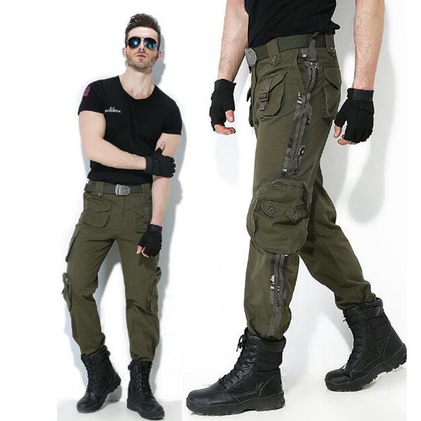 fashion pure cotton multi-pocket men's cargo pants men plus size trousers army green overalls, Black
fashion pure cotton multi-pocket men's cargo pants men plus size trousers army green overalls, Black