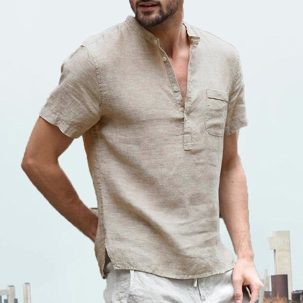 men's casual shirts zogaa men summer short sleeve v-neck linen solid soft loose shirt male single-breasted, White;black
men's casual shirts zogaa men summer short sleeve v-neck linen solid soft loose shirt male single-breasted, White;black