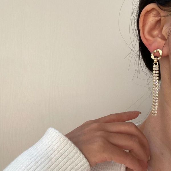 dangle & chandelier 2021 korean vintage elegant long chic zircon tassel drop earring for woman aesthetic party fashion jewelry, Silver
dangle & chandelier 2021 korean vintage elegant long chic zircon tassel drop earring for woman aesthetic party fashion jewelry, Silver