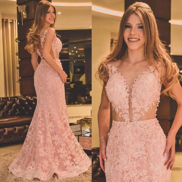 designer full lace pink prom dresses mermaid illusion bodice applique pears beaded plus size floor length formal party evening gowns vestido, Black
designer full lace pink prom dresses mermaid illusion bodice applique pears beaded plus size floor length formal party evening gowns vestido, Black
