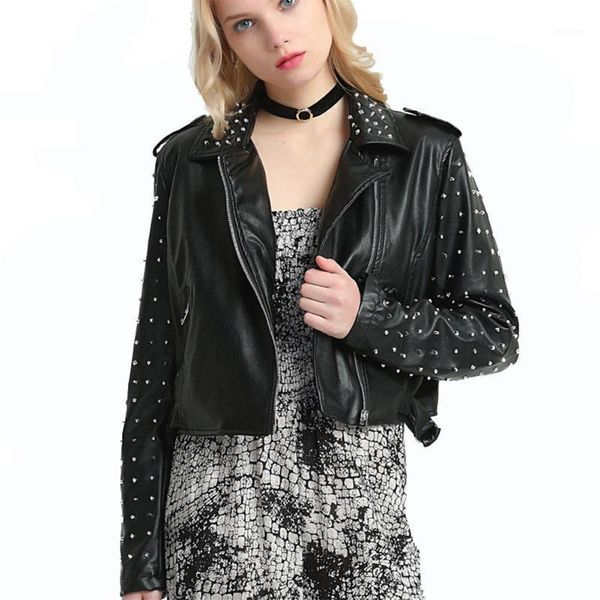 yfashion female pu leather jackets autumn women coat nail bead zipper jacket punk style slim women jacket fashion streetwear1, Black;brown
yfashion female pu leather jackets autumn women coat nail bead zipper jacket punk style slim women jacket fashion streetwear1, Black;brown