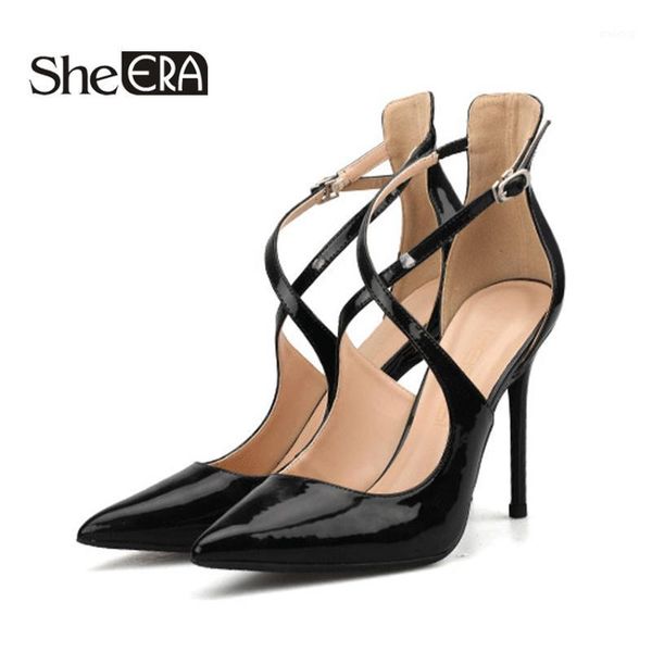 dress shoes women sandals patent leather buckle strap high heels summer thin heeled point toe ladies1, Black
dress shoes women sandals patent leather buckle strap high heels summer thin heeled point toe ladies1, Black