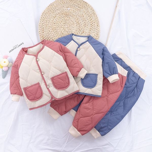 jacket winter home children's clothing boys girls baby cotton padded clothes set autumn and, White 
jacket winter home children's clothing boys girls baby cotton padded clothes set autumn and, White