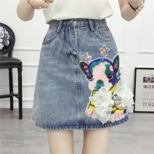 2019 new denim skirt women dog sequined casual women mini jean skirt autumn harajuku boyfriend casual skirts plus size c9451, Black
2019 new denim skirt women dog sequined casual women mini jean skirt autumn harajuku boyfriend casual skirts plus size c9451, Black