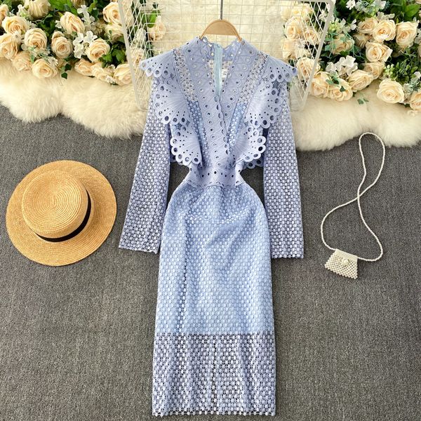 2021 new chic singiny dressed in women's lace neck sleeves ruffled autumn dresses design sharing thin long dress 3ght, Black;gray
2021 new chic singiny dressed in women's lace neck sleeves ruffled autumn dresses design sharing thin long dress 3ght, Black;gray