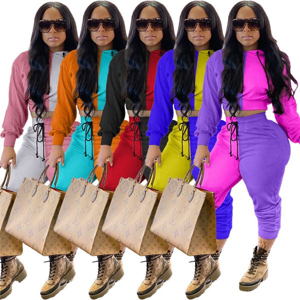 21fw contrast color womens two piece pants fashion panelled designer tracksuits hooded new womens 2pcs sets, White
21fw contrast color womens two piece pants fashion panelled designer tracksuits hooded new womens 2pcs sets, White