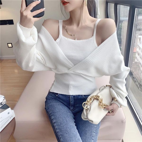 women's sweaters 2021 spring ladies slash neck off shoulder casual slim knitted for women korean chic pullover vestidos, White;black
women's sweaters 2021 spring ladies slash neck off shoulder casual slim knitted for women korean chic pullover vestidos, White;black