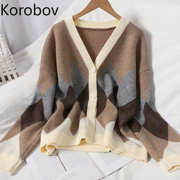 korobov autumn winter new chic women cardigans korean v neck office lady hit color patchwork sweaters vintage plaid sueter mujer1, White
korobov autumn winter new chic women cardigans korean v neck office lady hit color patchwork sweaters vintage plaid sueter mujer1, White