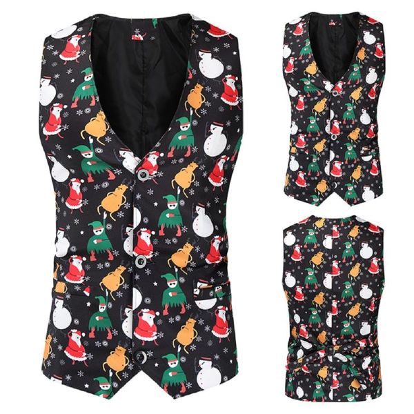 men's vests suit vest men 2021 autumn and winter fashion casual 3d snowman print christmas slim, Black;white
men's vests suit vest men 2021 autumn and winter fashion casual 3d snowman print christmas slim, Black;white