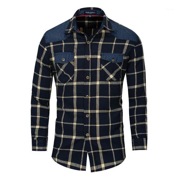 autumn spring long sleeve men's plaid shirt with pockets casual patchwork male shirts dress streetwear camisa masculina1, White;black
autumn spring long sleeve men's plaid shirt with pockets casual patchwork male shirts dress streetwear camisa masculina1, White;black