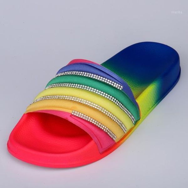 slippers women summer 2021 rainbow inclined drill non-slip outdoor casual shoes ladies flat sandals drop 1, Black
slippers women summer 2021 rainbow inclined drill non-slip outdoor casual shoes ladies flat sandals drop 1, Black