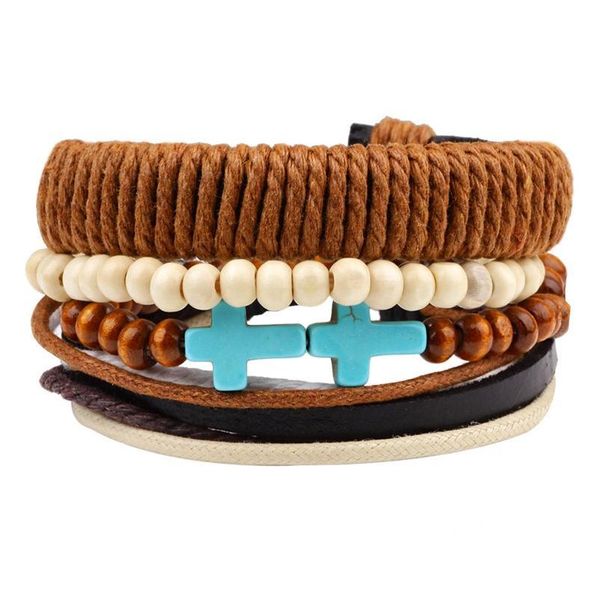 brown punk 5 pcs/set beads charm handmade woven men leather bracelets women vintage bangle male homme men jewelry acc qylzpg, Golden;silver
brown punk 5 pcs/set beads charm handmade woven men leather bracelets women vintage bangle male homme men jewelry acc qylzpg, Golden;silver