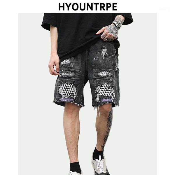 fashion patchwork denim shorts mens new summer casual ripped holes short jeans elastic waist hip hop streetwear short joggers1, Blue
fashion patchwork denim shorts mens new summer casual ripped holes short jeans elastic waist hip hop streetwear short joggers1, Blue