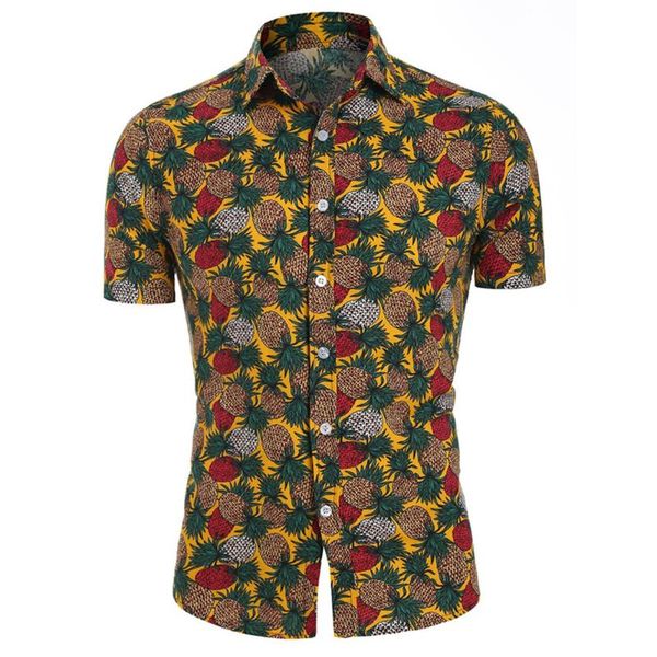 men's casual shirts short sleeve summer hawaiian aloha men button down pineapple print male printed, White;black
men's casual shirts short sleeve summer hawaiian aloha men button down pineapple print male printed, White;black