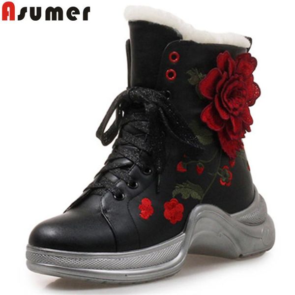 boots asumer 2021 fashion ankle for women round toe lace up genuine leather flat with autumn winter keep warm snow, Black
boots asumer 2021 fashion ankle for women round toe lace up genuine leather flat with autumn winter keep warm snow, Black