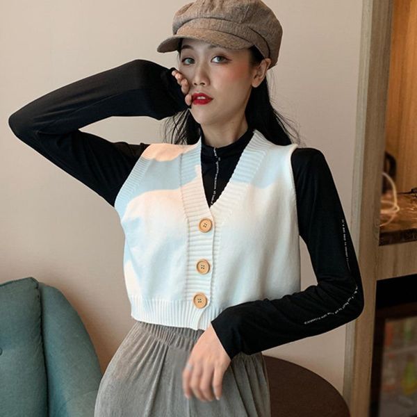 women's vests jlong korean sweater vest women casual solid color sleeveless knitted female single breasted, Black;white
women's vests jlong korean sweater vest women casual solid color sleeveless knitted female single breasted, Black;white
