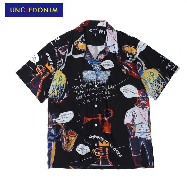 uncledonjm 2021 hand-painted short sleeve shirt mens fashion clothing trends loose hip hop beach shirt men dress sur-97014, White;black
uncledonjm 2021 hand-painted short sleeve shirt mens fashion clothing trends loose hip hop beach shirt men dress sur-97014, White;black