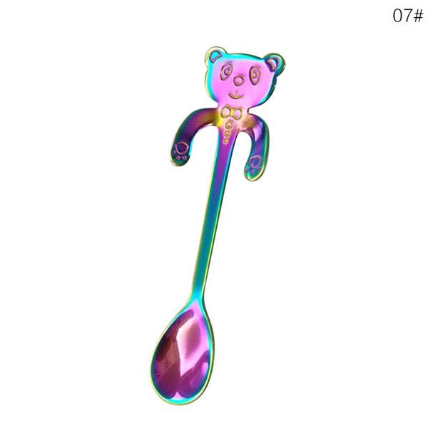 aihogard 1 шт. из нержавеющей стали мультфильм медведь гитарная ложка творческий молочный кофе ложка ледяной чайной ложки посуды аксессуары