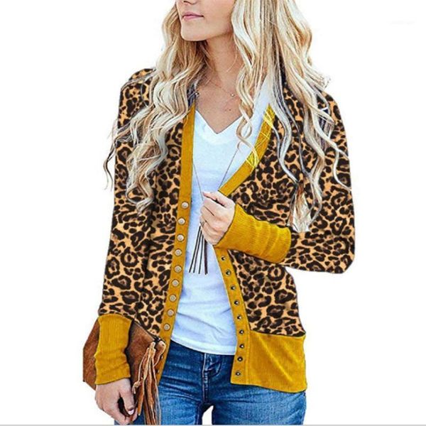 women's jackets women leopard print long sleeve cardigan v-neck button down knitted sweater coat1, Black;brown
women's jackets women leopard print long sleeve cardigan v-neck button down knitted sweater coat1, Black;brown