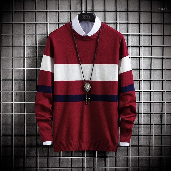 4xl men's spring 2021 new casual striped thick christmas sweater men red wool cotton sweater pullover mens fashion retro o-neck1, White;black
4xl men's spring 2021 new casual striped thick christmas sweater men red wool cotton sweater pullover mens fashion retro o-neck1, White;black