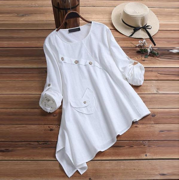 vintage women's blouses buttons asymmetrical long shirts celmia 2020 long sleeve lapel casual loose tunic plus size 5xl1, White
vintage women's blouses buttons asymmetrical long shirts celmia 2020 long sleeve lapel casual loose tunic plus size 5xl1, White