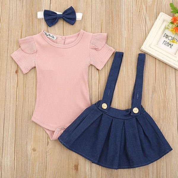 3pcs summer baby girl clothes short sleeve romper flower strap dress headband cute newborn infant girls clothing outfits set y200803, White
3pcs summer baby girl clothes short sleeve romper flower strap dress headband cute newborn infant girls clothing outfits set y200803, White