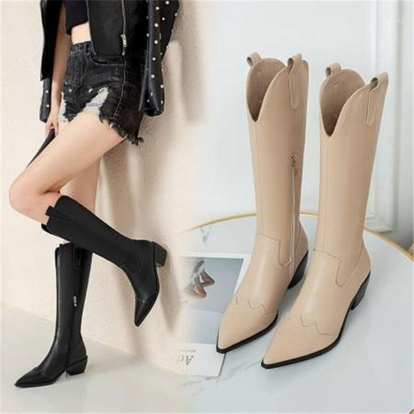 winter 2020 women's shoes solid color pointed toe shoes side zipper refined women's square heel knee high1, Black
winter 2020 women's shoes solid color pointed toe shoes side zipper refined women's square heel knee high1, Black