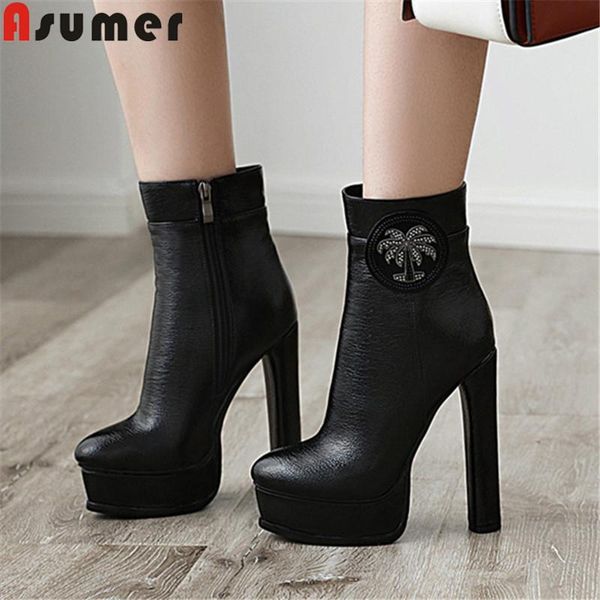 asumer 2020 new ankle boots for women round toe zip autumn winter boots super high heels platform ladies big size 34-43, Black
asumer 2020 new ankle boots for women round toe zip autumn winter boots super high heels platform ladies big size 34-43, Black