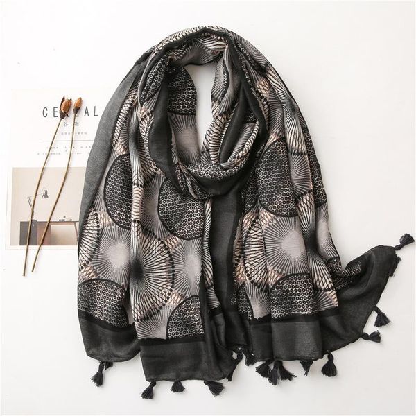 winter circular print scarf women's black dots cotton and hemps long shawl, Blue;gray
winter circular print scarf women's black dots cotton and hemps long shawl, Blue;gray