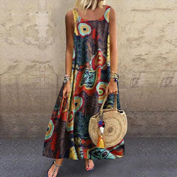 women dress plus size casual loose sleeveless boho retro linen print long maxi dress robe soiree femmerobe ceremonie femme, Black;gray
women dress plus size casual loose sleeveless boho retro linen print long maxi dress robe soiree femmerobe ceremonie femme, Black;gray