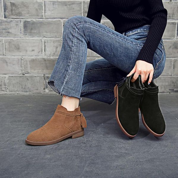 boots autumn women ankle genuine leather ladies vintage zipper fringe female shoes non-slip casual footwear short, Black
boots autumn women ankle genuine leather ladies vintage zipper fringe female shoes non-slip casual footwear short, Black