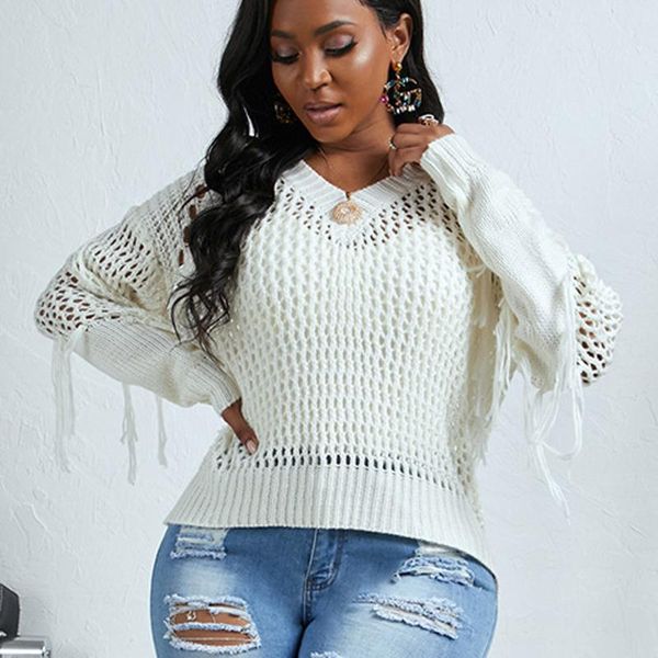 loose sweater women solid color knit sweater autumn winter hollow out tassel casual pullover plus size oc6, White;black
loose sweater women solid color knit sweater autumn winter hollow out tassel casual pullover plus size oc6, White;black