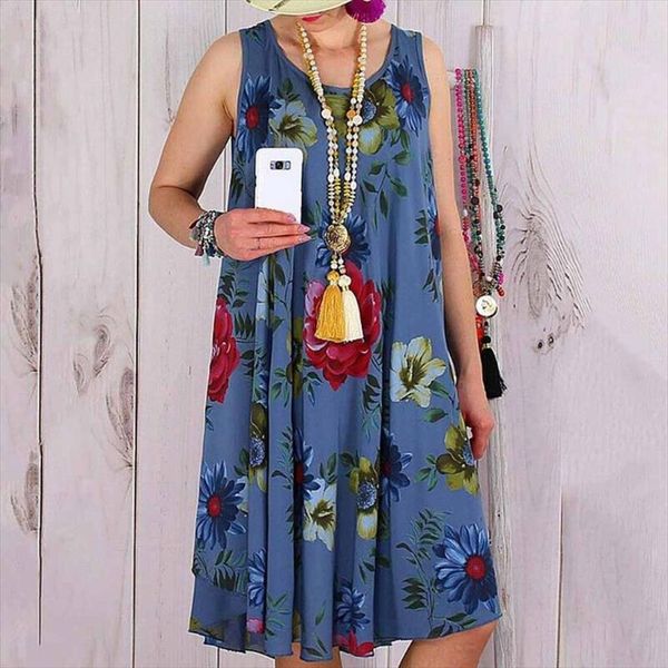 women sleeveless floral print summer beach swing loose vest dress plus size drop shipping good quality, Black;gray
women sleeveless floral print summer beach swing loose vest dress plus size drop shipping good quality, Black;gray