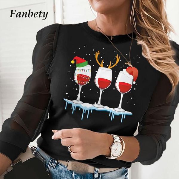 women's blouses & shirts women elegant christmas print sheer mesh ruffles puff long sleeve blouse shirt casual o-neck pullover hol, White
women's blouses & shirts women elegant christmas print sheer mesh ruffles puff long sleeve blouse shirt casual o-neck pullover hol, White