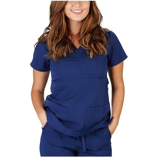 feitong plus size women blouse shirts 2020 summer short sleeve v-neck nursing uniform soft solid color shirt with pocket, White
feitong plus size women blouse shirts 2020 summer short sleeve v-neck nursing uniform soft solid color shirt with pocket, White