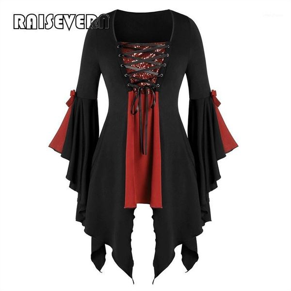 gothic medieval blouses women punk goth costume steampunk bandage lace up shirt ladies sequined flare sleeve blouse blusas1, Black;gray
gothic medieval blouses women punk goth costume steampunk bandage lace up shirt ladies sequined flare sleeve blouse blusas1, Black;gray