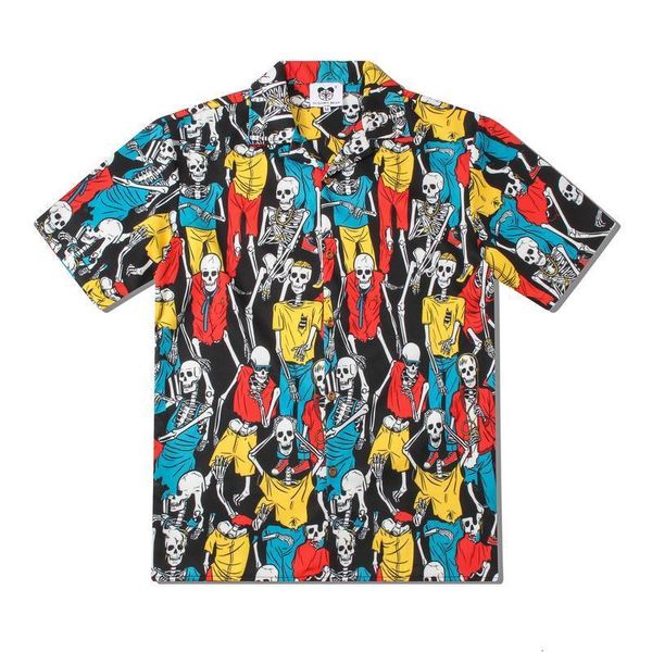 #1602 summer skull printed short sleeve shirt men casual high street hawaii beach shirts mens harujuku loose hip hop, White;black
#1602 summer skull printed short sleeve shirt men casual high street hawaii beach shirts mens harujuku loose hip hop, White;black