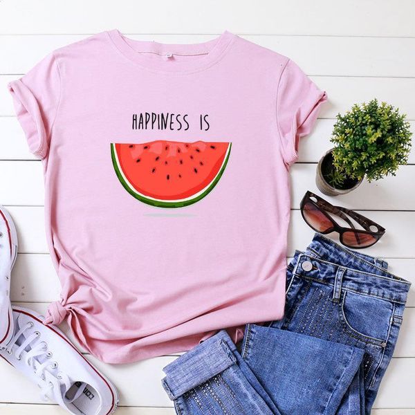 happiness is watermelon printed short-sleeved women's t-shirt casual soft female t shirt women plus size femme drop shipping, White
happiness is watermelon printed short-sleeved women's t-shirt casual soft female t shirt women plus size femme drop shipping, White