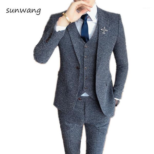 brown wool korean fashion tailored men suit slim fit 3 pieces blazer pants vest party tuxedo wedding mens suits terno masculino1, White;black
brown wool korean fashion tailored men suit slim fit 3 pieces blazer pants vest party tuxedo wedding mens suits terno masculino1, White;black