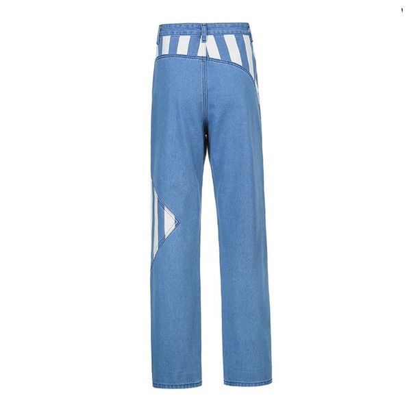 women's denim pants, high-waist trousers, party running sliming striped fall side pockets edge curl bottoms, Blue
women's denim pants, high-waist trousers, party running sliming striped fall side pockets edge curl bottoms, Blue