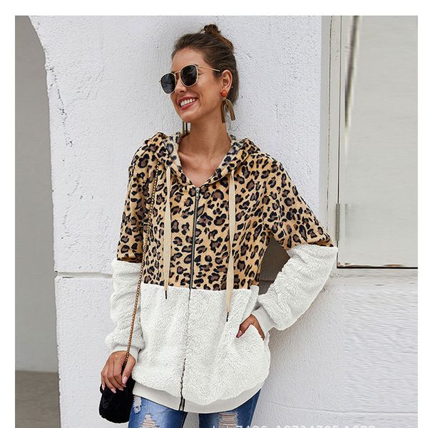 european and american fashion plus size women's leopard print stitching new autumn and winter jackets, Black
european and american fashion plus size women's leopard print stitching new autumn and winter jackets, Black