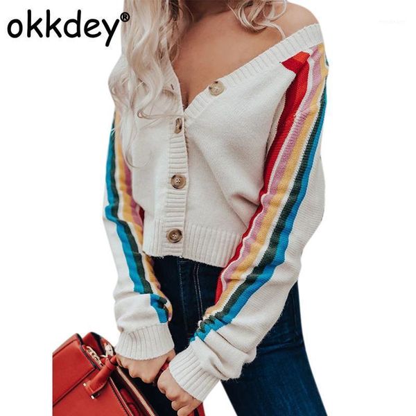 okkdey 2020 women fashion rainbow striped cardigans ladies casual long sleeve winter autumn knitted sweaters female knitwear1, White
okkdey 2020 women fashion rainbow striped cardigans ladies casual long sleeve winter autumn knitted sweaters female knitwear1, White