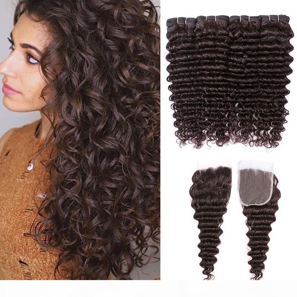 brazilian deep curly wave bundles #2 dark brown virgin human hair 4 bundles with 4x4 lace closure remy human hair extensions, Black;brown
brazilian deep curly wave bundles #2 dark brown virgin human hair 4 bundles with 4x4 lace closure remy human hair extensions, Black;brown