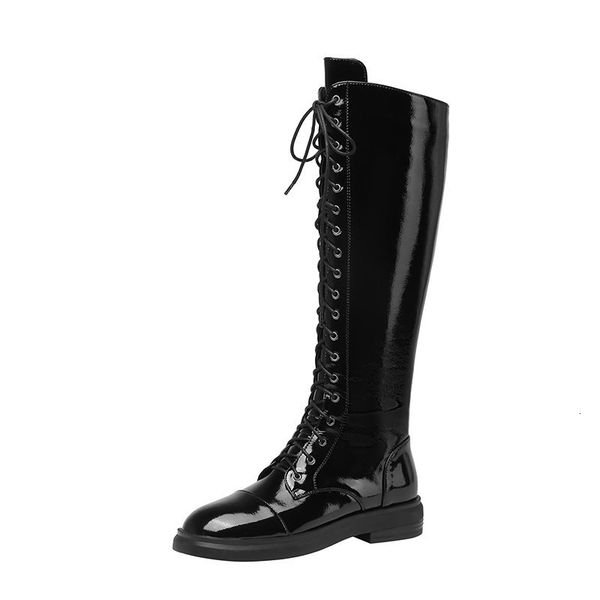 2021 new vintage genuine leather cross tied high winter boots square toe thick heels wedding casual shoes woman roed, Black
2021 new vintage genuine leather cross tied high winter boots square toe thick heels wedding casual shoes woman roed, Black