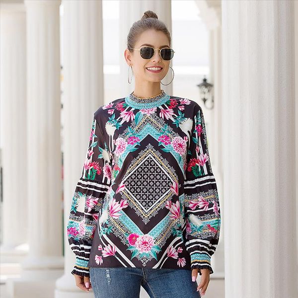 elegant floral print blouse shirts women casual plus size stand collar long lantern sleeve loose chic vintage bluse bohemia, White
elegant floral print blouse shirts women casual plus size stand collar long lantern sleeve loose chic vintage bluse bohemia, White