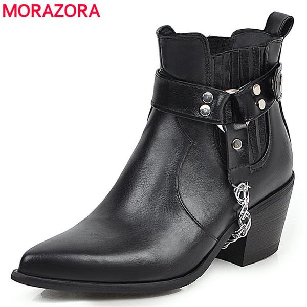 boots morazora 2021 winter fashion buckle solid shoes woman thick high heels poinetd toe ankle large size, Black
boots morazora 2021 winter fashion buckle solid shoes woman thick high heels poinetd toe ankle large size, Black