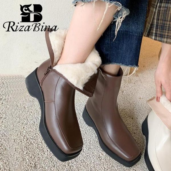 boots rizabina women snow real leather plush fur winter shoes thick bottom woman short size footwear 34-391, Black
boots rizabina women snow real leather plush fur winter shoes thick bottom woman short size footwear 34-391, Black